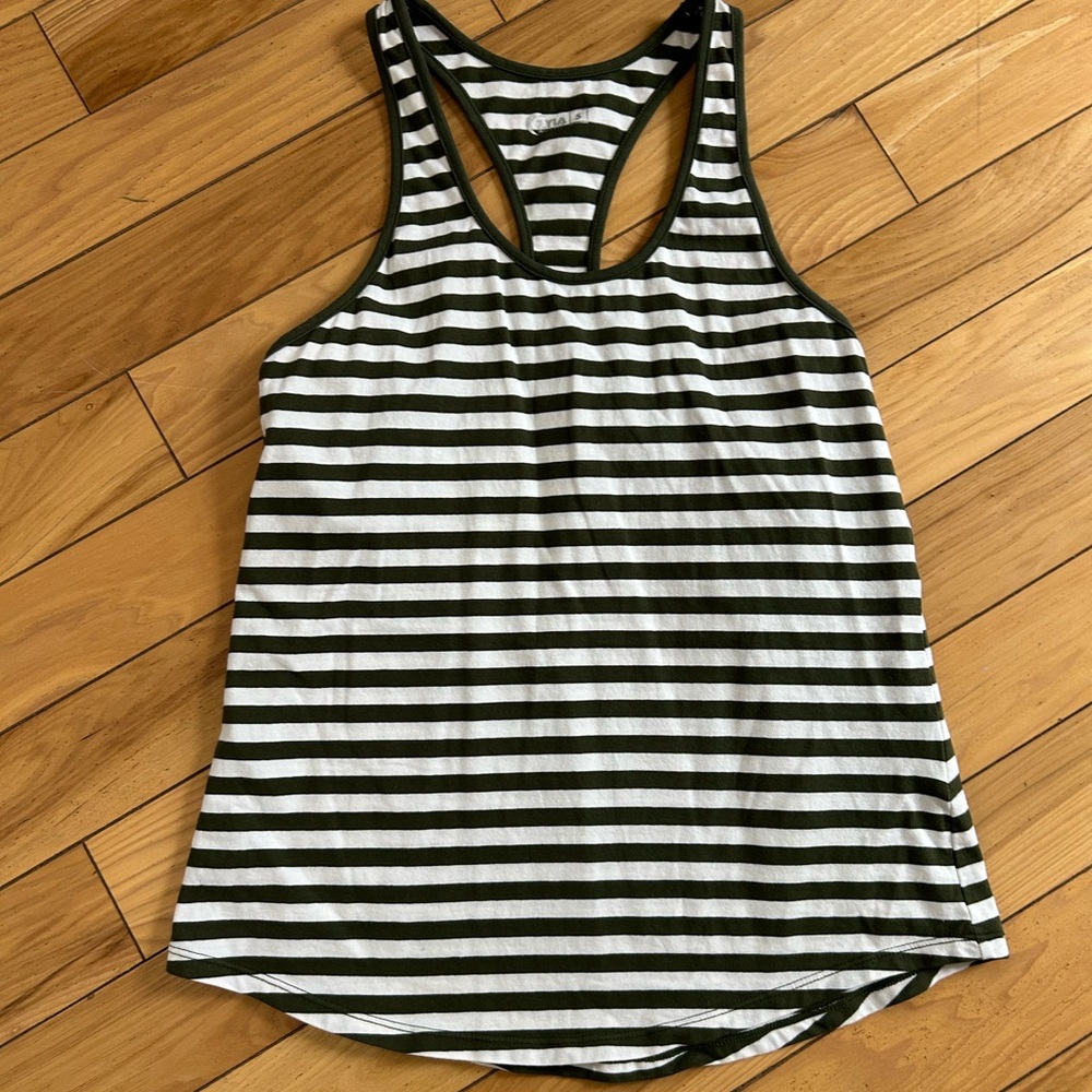 ZYIA Striped Black and White Women's Tank Top